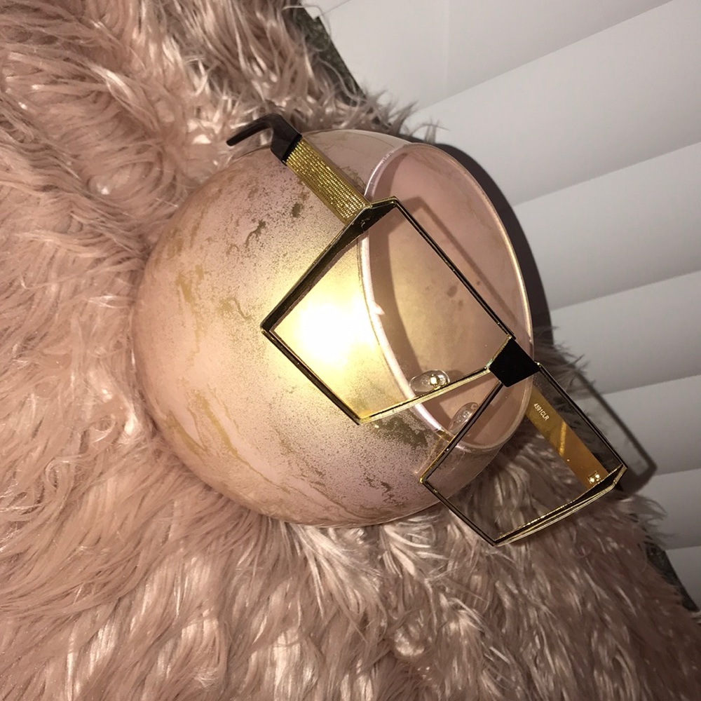 Clear oversized gold glasses